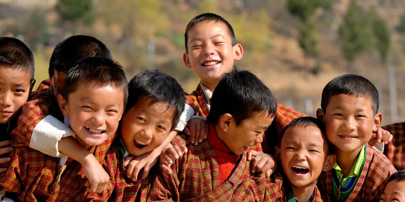 Bhutan, Thimphu, Zilukha junior High school, Gross National Happiness Tours