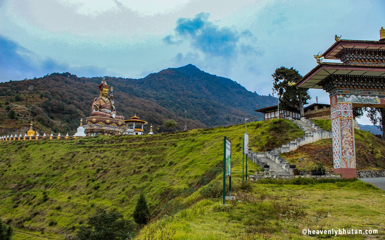 India Nepal Bhutan, GNH-Nature-Wellness-Guru-Nangsa-Zelen, Takila Guru Statue